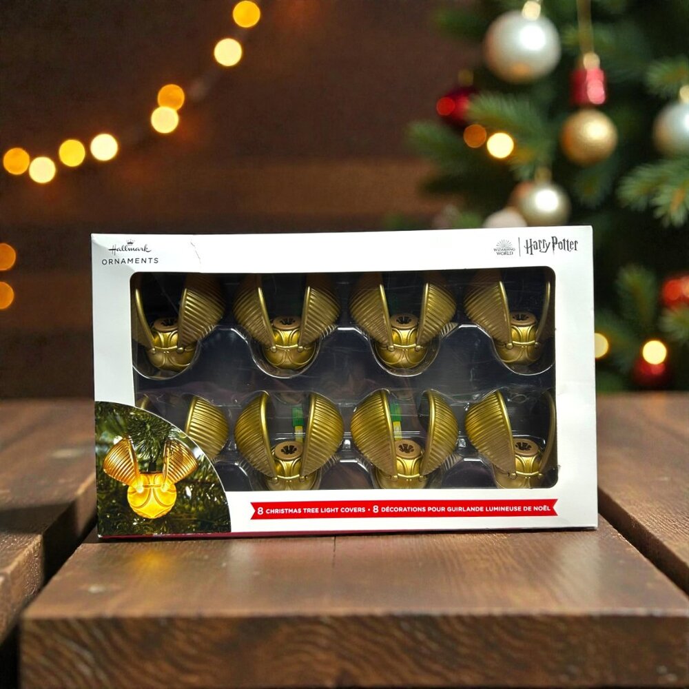 Hallmark Harry Potter Golden Snitch 8 Christmas Tree Light Covers NIB